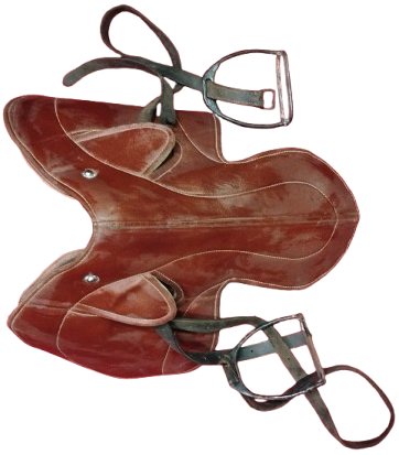 YARIS ATI SPORLARI BİNİCİ KAHVERENGİ DERİ EYER TAKIMIS CİFT UZENGİLİ 