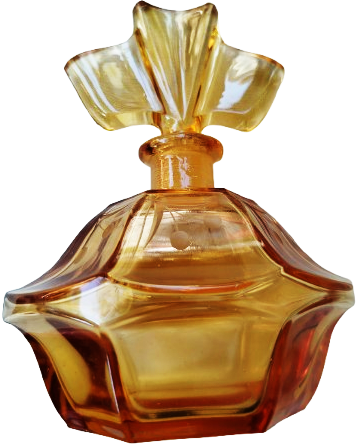 BOHEM (BOHEMIA) CAMINDAN YAPILMIŞ EL YAPIMI CAM KAPAKLI UZERİ CİLEK MOTİFLİ PARFÜM ŞİŞE