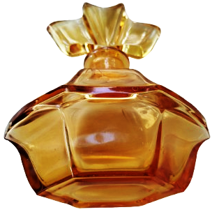 BOHEM (BOHEMIA) CAMINDAN YAPILMIŞ EL YAPIMI CAM KAPAKLI UZERİ CİLEK MOTİFLİ PARFÜM ŞİŞE