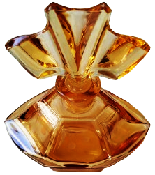 BOHEM (BOHEMIA) CAMINDAN YAPILMIŞ EL YAPIMI CAM KAPAKLI UZERİ CİLEK MOTİFLİ PARFÜM ŞİŞE