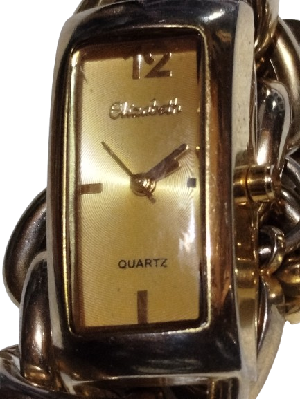 ELİZABETH STAINLESS STEEL BACK NO D0109 ALTIN KAPLAMA QUARTZ BAYAN KOL SAATİ