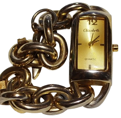 ELİZABETH STAINLESS STEEL BACK NO D0109 ALTIN KAPLAMA QUARTZ BAYAN KOL SAATİ