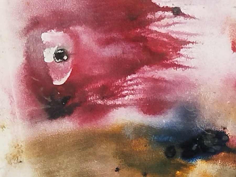 HASAN KAVRUK İMZALI KARTON UZERİ SULU BOYA CALIŞMA KARIŞIK TEKNİK CALISMASI