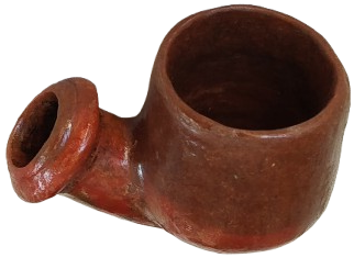 OSMANLI 19 YUZYIL TOPHANE LÜLE TÜTÜN İÇME KIZIL KİL TOPRAK İLE ELDE YAPILIP FIRINDA PİSMİS TERRACOTTA