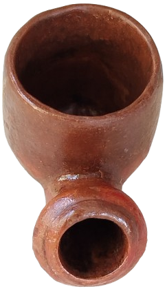 OSMANLI 19 YUZYIL TOPHANE LÜLE TÜTÜN İÇME KIZIL KİL TOPRAK İLE ELDE YAPILIP FIRINDA PİSMİS TERRACOTTA