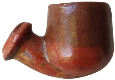 OSMANLI 19 YUZYIL TOPHANE LÜLE TÜTÜN İÇME KIZIL KİL TOPRAK İLE ELDE YAPILIP FIRINDA PİSMİS TERRACOTTA