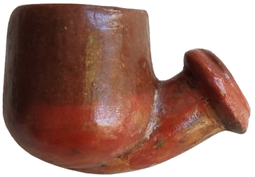 OSMANLI 19 YUZYIL TOPHANE LÜLE TÜTÜN İÇME KIZIL KİL TOPRAK İLE ELDE YAPILIP FIRINDA PİSMİS TERRACOTTA