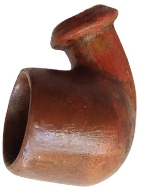 OSMANLI 19 YUZYIL TOPHANE LÜLE TÜTÜN İÇME KIZIL KİL TOPRAK İLE ELDE YAPILIP FIRINDA PİSMİS TERRACOTTA