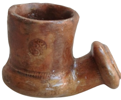 OSMANLI DAMGALI 19 YUZYIL TOPHANE LÜLE TÜTÜN İÇME KIZIL KİL TOPRAK İLE ELDE YAPILIP FIRINDA PİSMİS TERRACOTTA