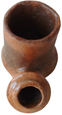 OSMANLI DAMGALI 19 YUZYIL TOPHANE LÜLE TÜTÜN İÇME KIZIL KİL TOPRAK İLE ELDE YAPILIP FIRINDA PİSMİS TERRACOTTA