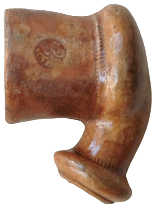 OSMANLI DAMGALI 19 YUZYIL TOPHANE LÜLE TÜTÜN İÇME KIZIL KİL TOPRAK İLE ELDE YAPILIP FIRINDA PİSMİS TERRACOTTA