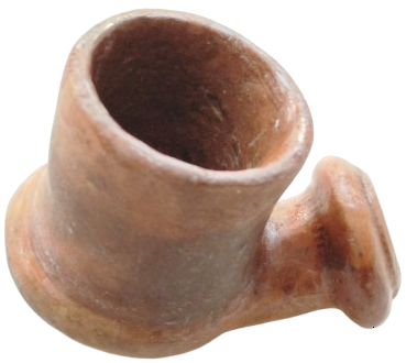 OSMANLI DAMGALI 19 YUZYIL TOPHANE LÜLE TÜTÜN İÇME KIZIL KİL TOPRAK İLE ELDE YAPILIP FIRINDA PİSMİS TERRACOTTA