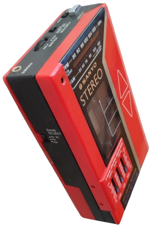 SANYO MRG 80 WALKMAN AM FM STEREO RADIO CASSETTE PLAYER KIRMIZI VOLKMEN