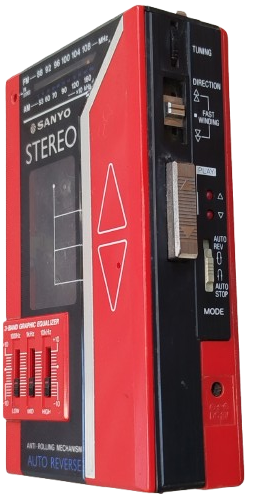 SANYO MRG 80 WALKMAN AM FM STEREO RADIO CASSETTE PLAYER KIRMIZI VOLKMEN