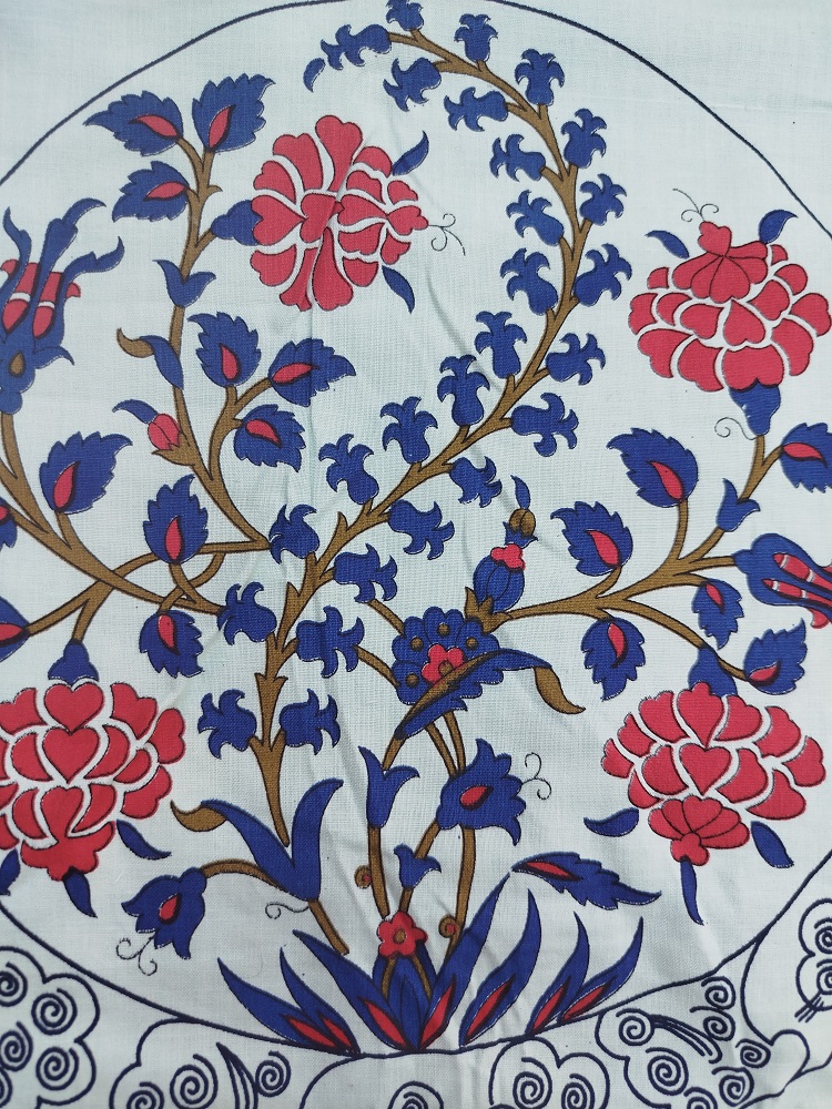 1980 SUMERBANK  BEZ TAKVİM İZMİR BASMA SANAYİ MUESSESESİNDE HAZIRLANMISTIR  OSMANLI KARANFİLLER