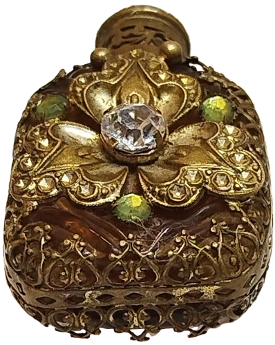 OSMANLI PAZARI İCİN DISI İSLEME ON TARAF DEGERLİ  TASLI KABAGI CAM SURME CUBUKLU PARFUM SİSESİ