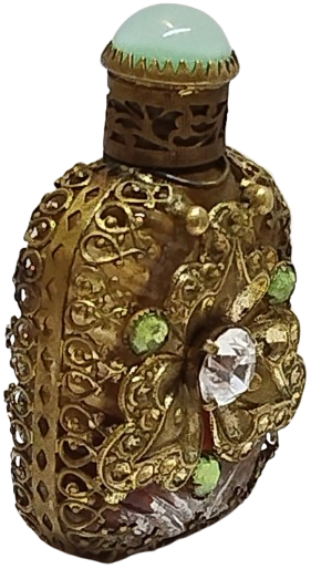 OSMANLI PAZARI İCİN DISI İSLEME ON TARAF DEGERLİ  TASLI KABAGI CAM SURME CUBUKLU PARFUM SİSESİ