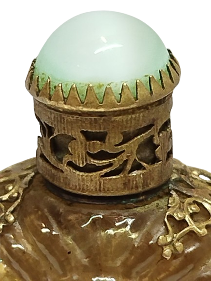 OSMANLI PAZARI İCİN DISI İSLEME ON TARAF DEGERLİ  TASLI KABAGI CAM SURME CUBUKLU PARFUM SİSESİ