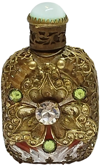 OSMANLI PAZARI İCİN DISI İSLEME ON TARAF DEGERLİ  TASLI KABAGI CAM SURME CUBUKLU PARFUM SİSESİ