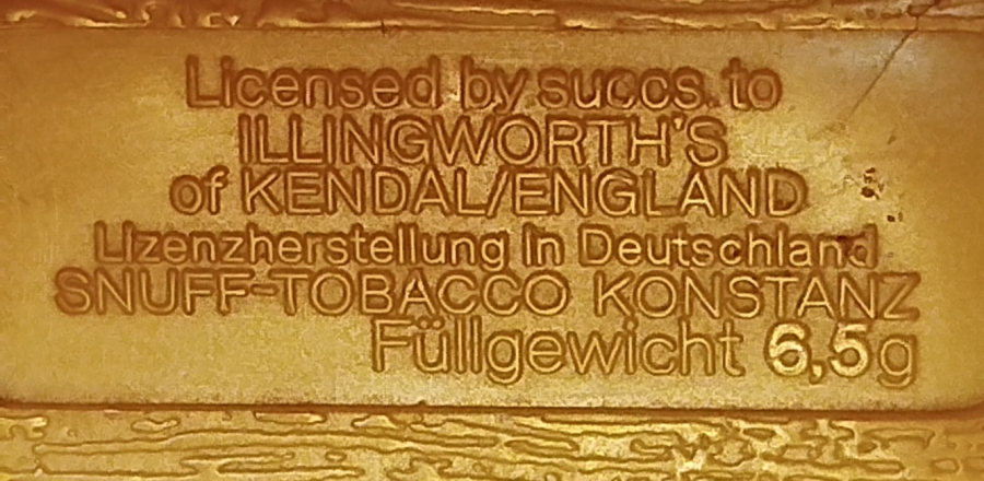 RUMNEY'S EXPORT SNUFF TOBACCO KONSTANZ ENFİYE BURUNA CEKİLEN SERT MİKA KUTUSU