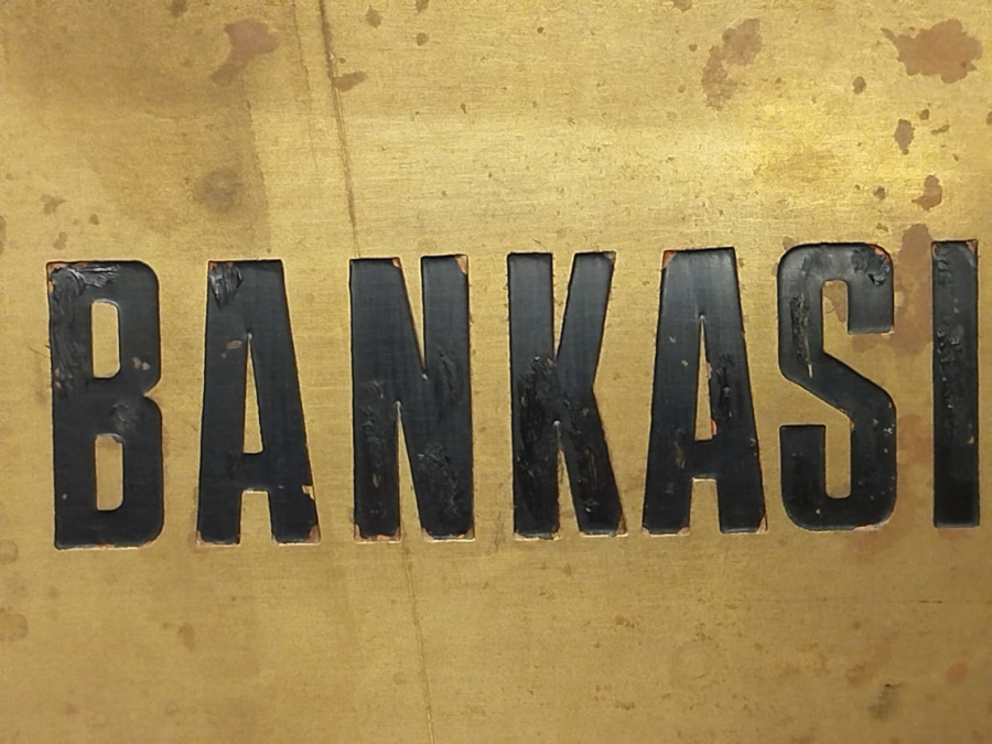 1950 T.C MERKEZ BANKASI PIRINC BOMBELİ BİNA DISI KAPI PLAKETİ
