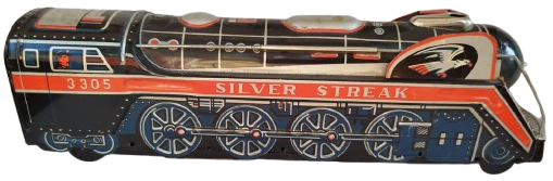 1960 SİLVER STREAK 3305 TOYS TRAIN TENEKE OYUNCAK TREN  JAPON MALI 
