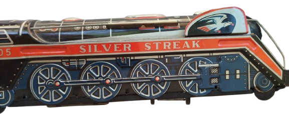 1960 SİLVER STREAK 3305 TOYS TRAIN TENEKE OYUNCAK TREN  JAPON MALI 