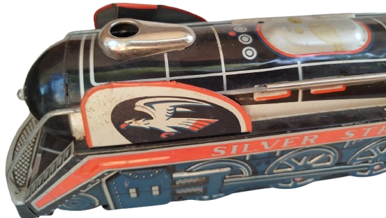 1960 SİLVER STREAK 3305 TOYS TRAIN TENEKE OYUNCAK TREN  JAPON MALI 