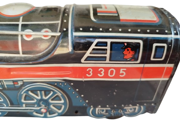 1960 SİLVER STREAK 3305 TOYS TRAIN TENEKE OYUNCAK TREN  JAPON MALI 