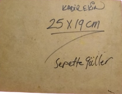2009 KADİR EKİM SANATCI İMZALI YAGLI BOYA  SEPETDE GULLER DURALIT UZERİNE TULAL