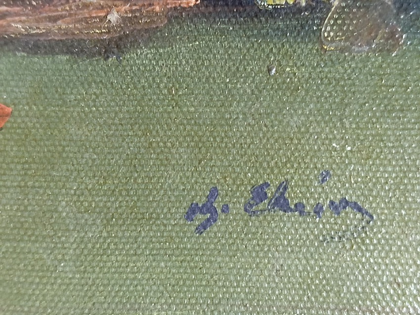 2009 KADİR EKİM SANATCI İMZALI YAGLI BOYA  SEPETDE GULLER DURALIT UZERİNE TULAL