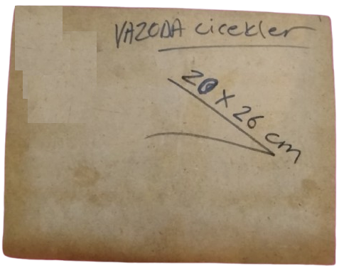 2009 KADİR EKİM SANATCI İMZALI YAGLI BOYA ALTIN RENKLİ VAZODA MOR CİCEKLER
