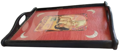 MURAT THE TURKISH CIGARETTE CAM AHSAP CERCEVELİ KAHVE TEPSİSİ EL YAPIM