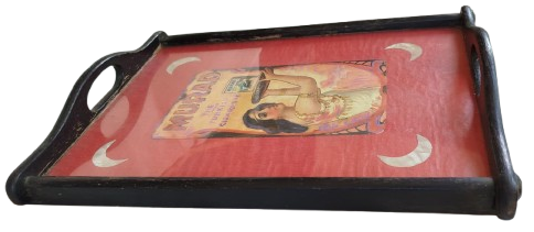 MURAT THE TURKISH CIGARETTE CAM AHSAP CERCEVELİ KAHVE TEPSİSİ EL YAPIM