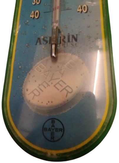 BAYER ASPİRİN REKLAMLI ALMAN BUYUK BOY  YESİL RENDE MİKA DERECE