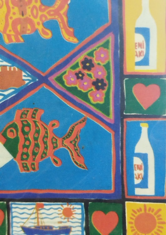 YENİ RAKI TEMALI OFSET BASKI CİZİM KARTPOSTAL MEHMET SONMEZ TASARIMI