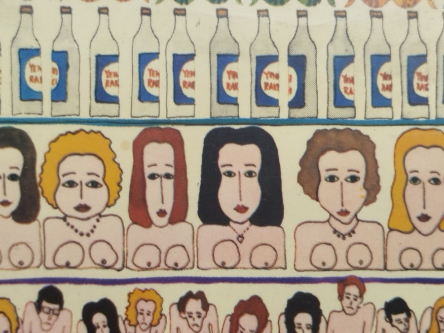  YENİ RAKI TEMALI OFSET BASKI CİZİM KARTPOSTAL MEHMET SONMEZ TASARIMI 