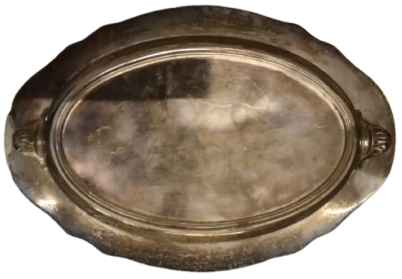 OSMANLI SARAY VE KONAKLARDA KULLANILAN PİRİNC GUMUS KAPLAMA KAPAKLI OVAL SAGAN KAPAK TUTMA KISMI GUL FORMUNDA