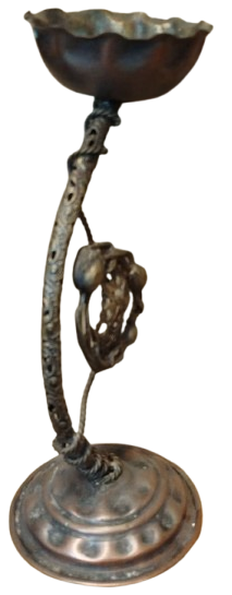 OSMANLI EL YAPIM İŞLEMELİ MELEKLİ SARI PİRİNÇ BUHURDAN AYAKLI TÜTSÜLÜK