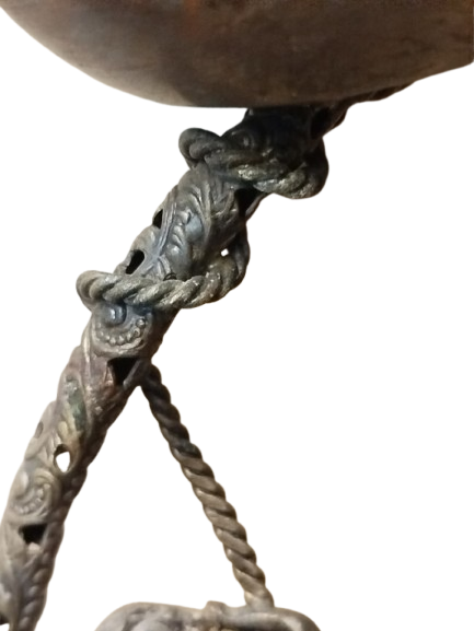 OSMANLI EL YAPIM İŞLEMELİ MELEKLİ SARI PİRİNÇ BUHURDAN AYAKLI TÜTSÜLÜK