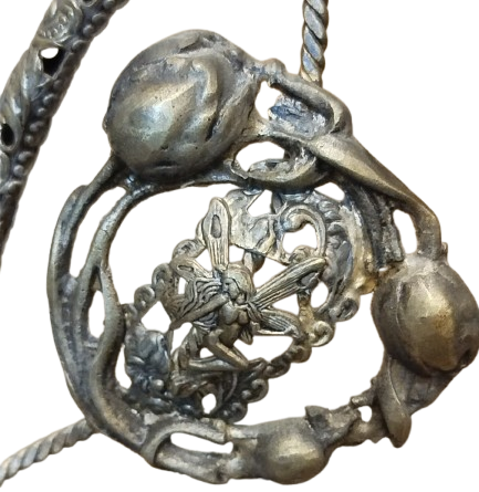 OSMANLI EL YAPIM İŞLEMELİ MELEKLİ SARI PİRİNÇ BUHURDAN AYAKLI TÜTSÜLÜK