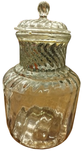 OSMANLI SEKERCİ KAVANOZU BURGULU KAPAKLI KOPARMA TEKNİKLİ UFLEME KAVANOZ