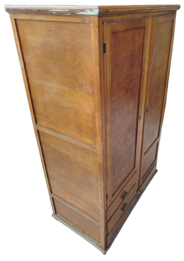 1920 BEKAR GARDROB CİFT KAPI 2 KUCUK 1 BUYUK CEKMECELİ KOMPLE MASİF KAPILAR KİLİTLİ ANAHTARLI