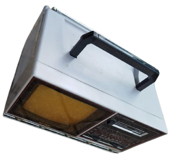 ACTION 5,5 TV CASSETTE RADIO TASINABİLİR MİNİ RADIO TEYP TELEVİZYON KAMP PİKNİK KARAVAN SİYAH BEYAZ