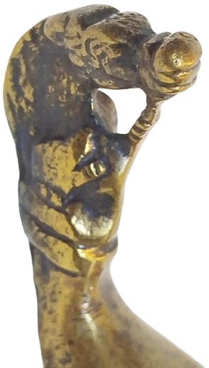 OSMANLI BRONZ EJDERHA BASLI KERATA CECECEK AYAKKABI GIYMEDE KULLANILAN