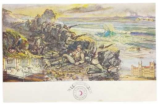 OSMANLI HİLALİAHMER KIZILAY KARTPOSTAL SAVAS SAHNELERİNDEN KESİTLER ARKASI BOS YAZISIZ