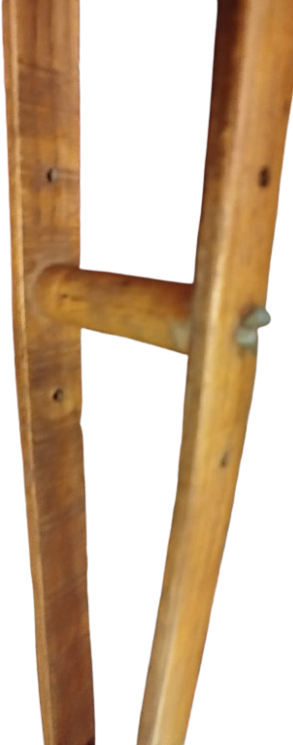 1950 KELEBEK VİDALARLA 3 BOYA AYARLANABİLİR TEK EL YAPIM KOLTUK ALTI TAHTA DEGNEK