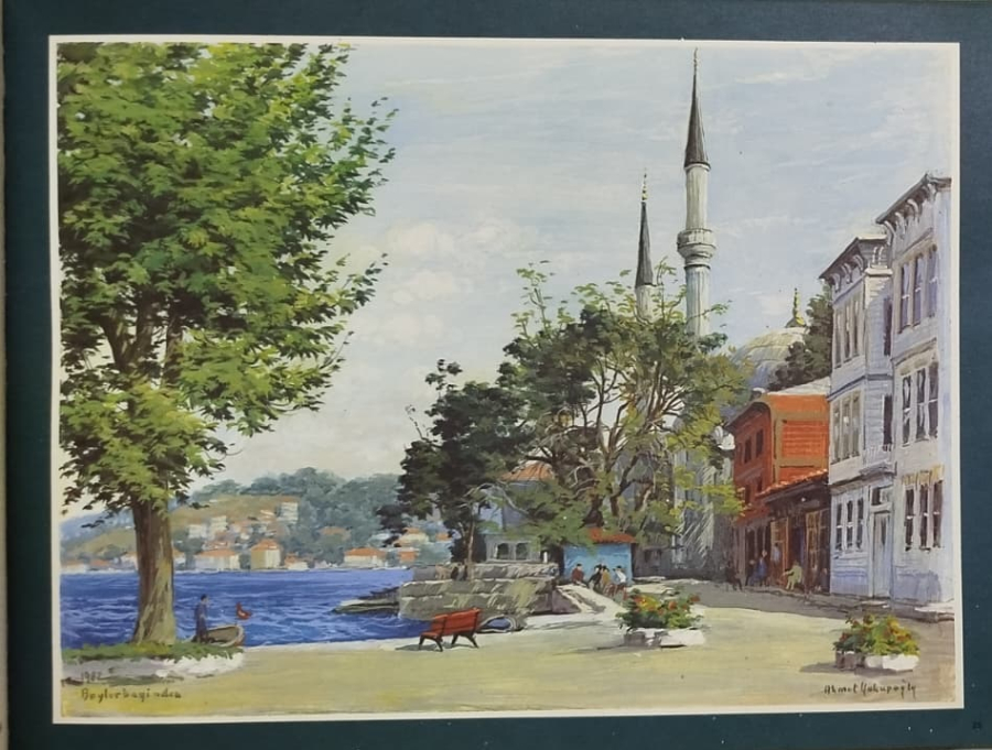 AHMET YAKUPOĞLU'NUN FIRÇASINDAN BOĞAZİÇİ (ANADOLU YAKASI) KARTON KUTUSUNDA 1920  KUTAHYA 2 EKİM 2016  KUTAHYA