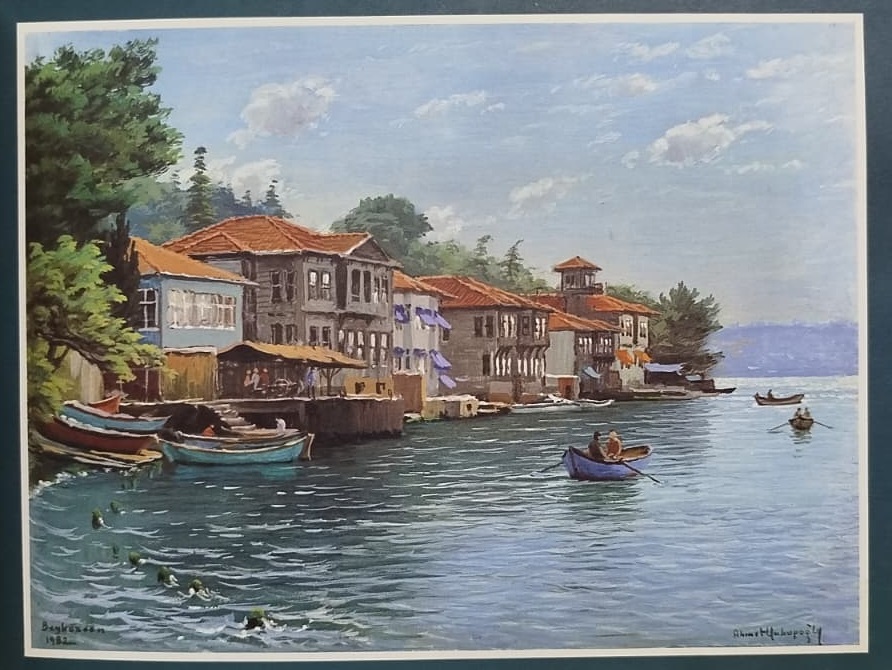 AHMET YAKUPOĞLU'NUN FIRÇASINDAN BOĞAZİÇİ (ANADOLU YAKASI) KARTON KUTUSUNDA 1920  KUTAHYA 2 EKİM 2016  KUTAHYA