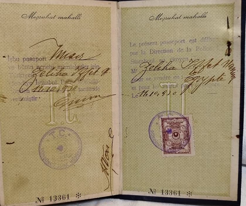 T.C PASAPORT, NO 13361 ZELİHA ŞAKİRİ ADLI BİR KİŞİYE AİTTİR DOĞUM VE MESLEK PASAPORTA GÖRE, KENDİSİ 1908 YILI DOĞUMLU